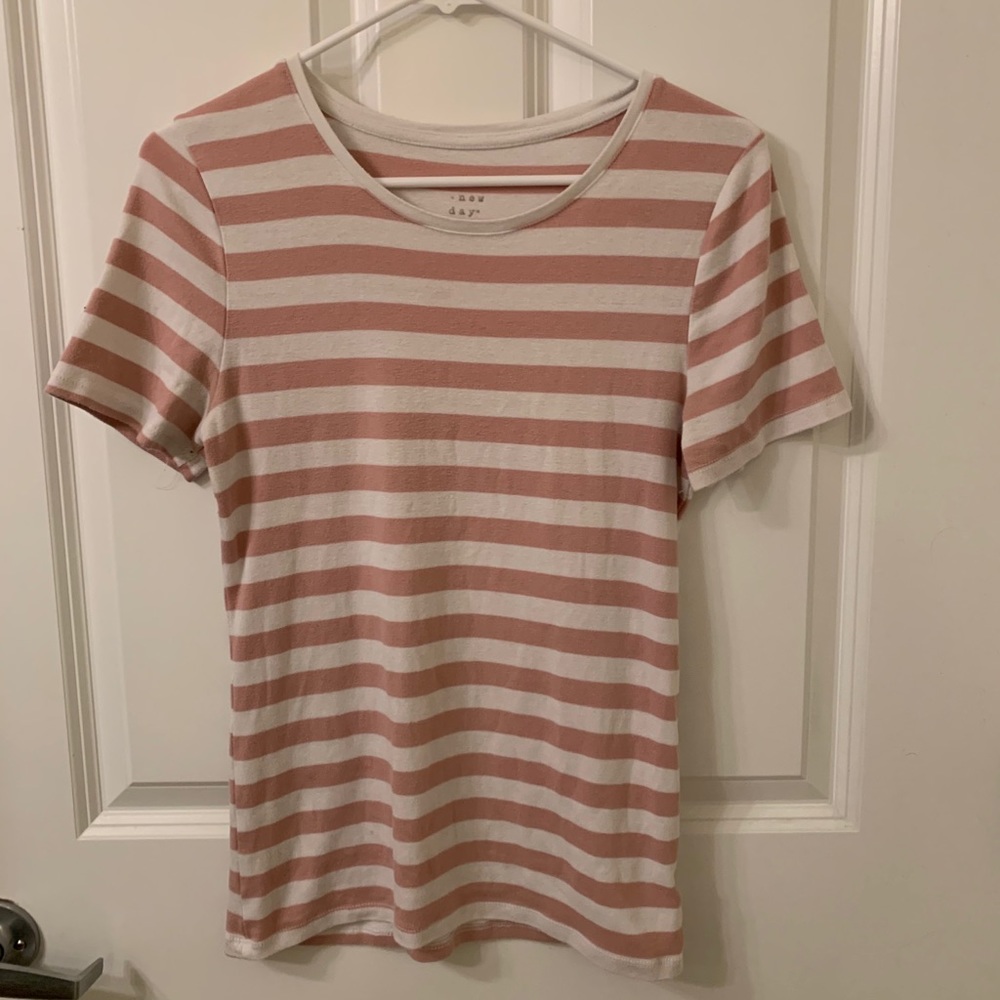 Pink & white striped T-shirt
